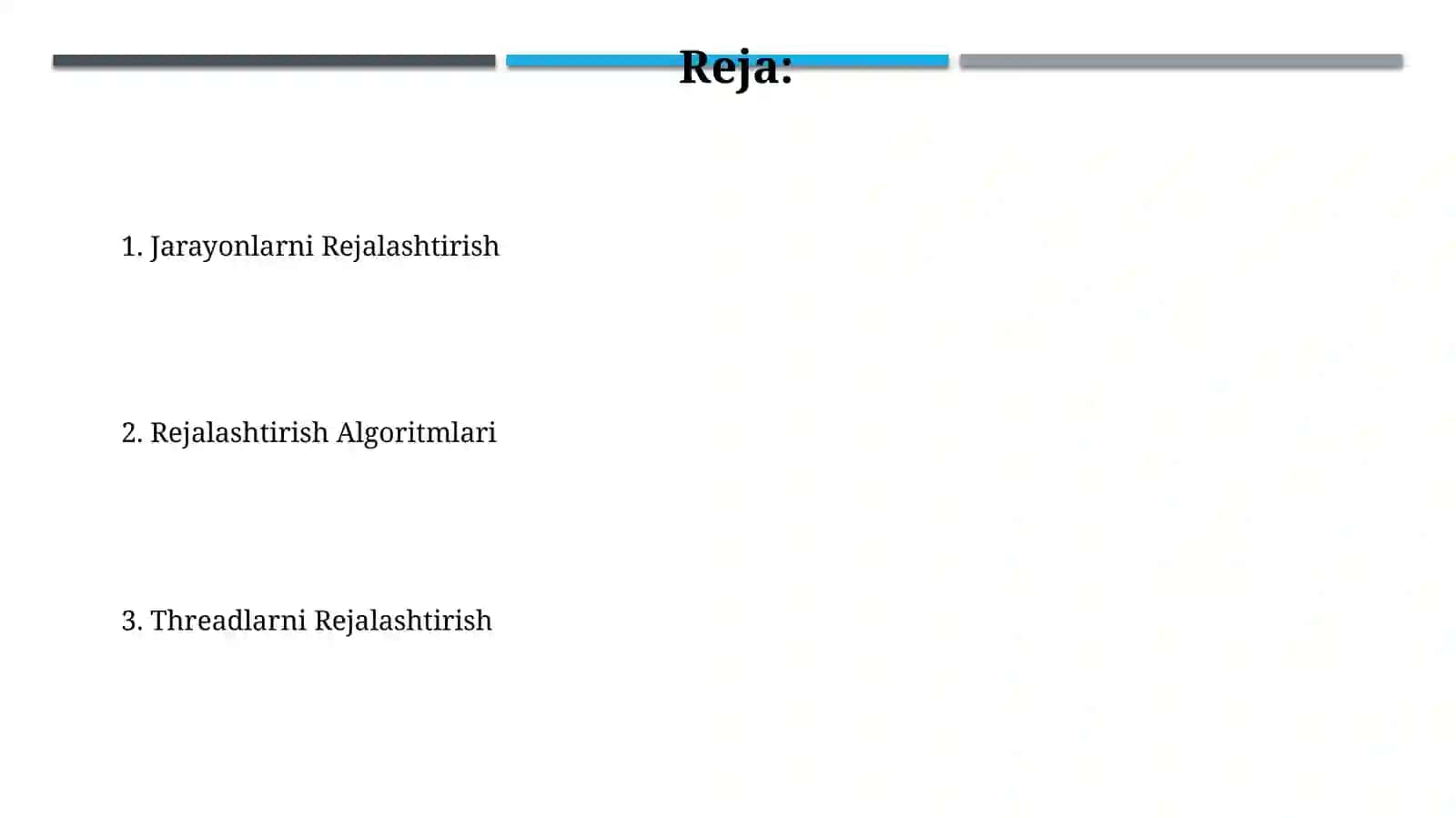 Jarayonlarni Rejalashtirish 2
