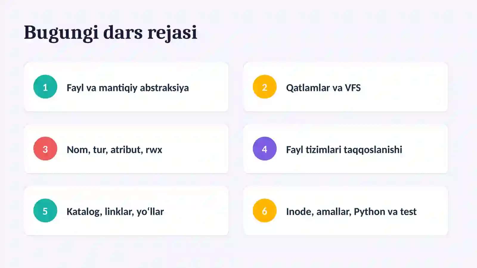 Fayl tizimi va uning vazifalari 2