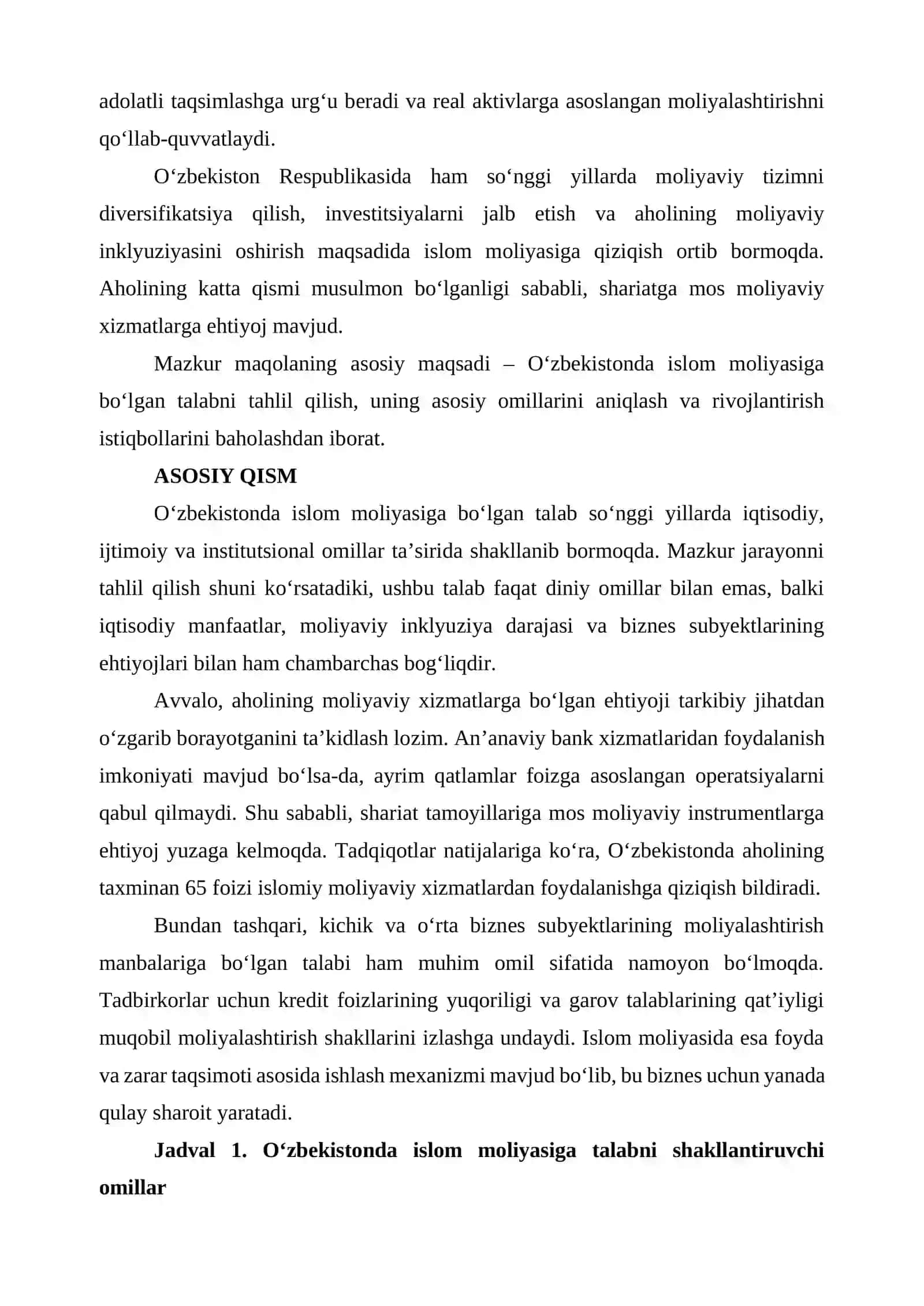 O‘ZBEKISTONDA ISLOM MOLIYASIGA BO‘LGAN TALAB 2