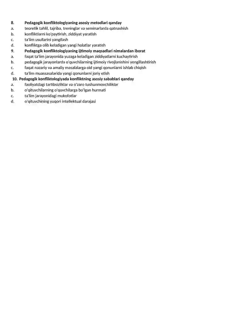 Pedagogik konflektologiya fanining ahamiyati va boshqa fanlar bilan aloqadorlogi 2