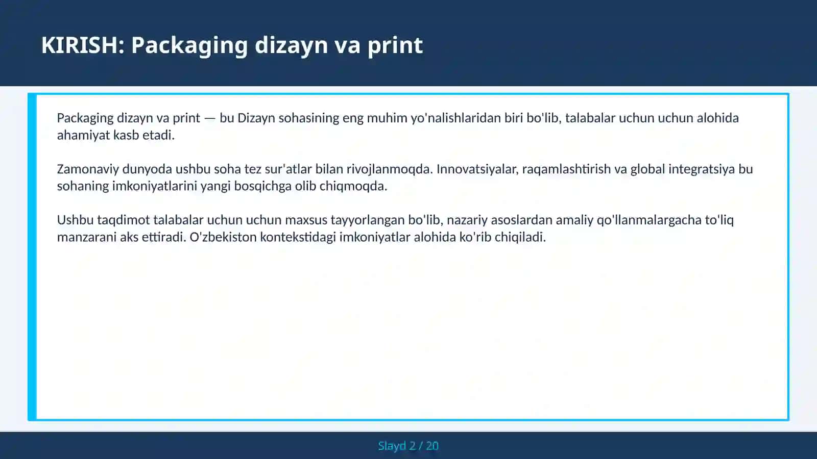 Packaging dizayn va print 2