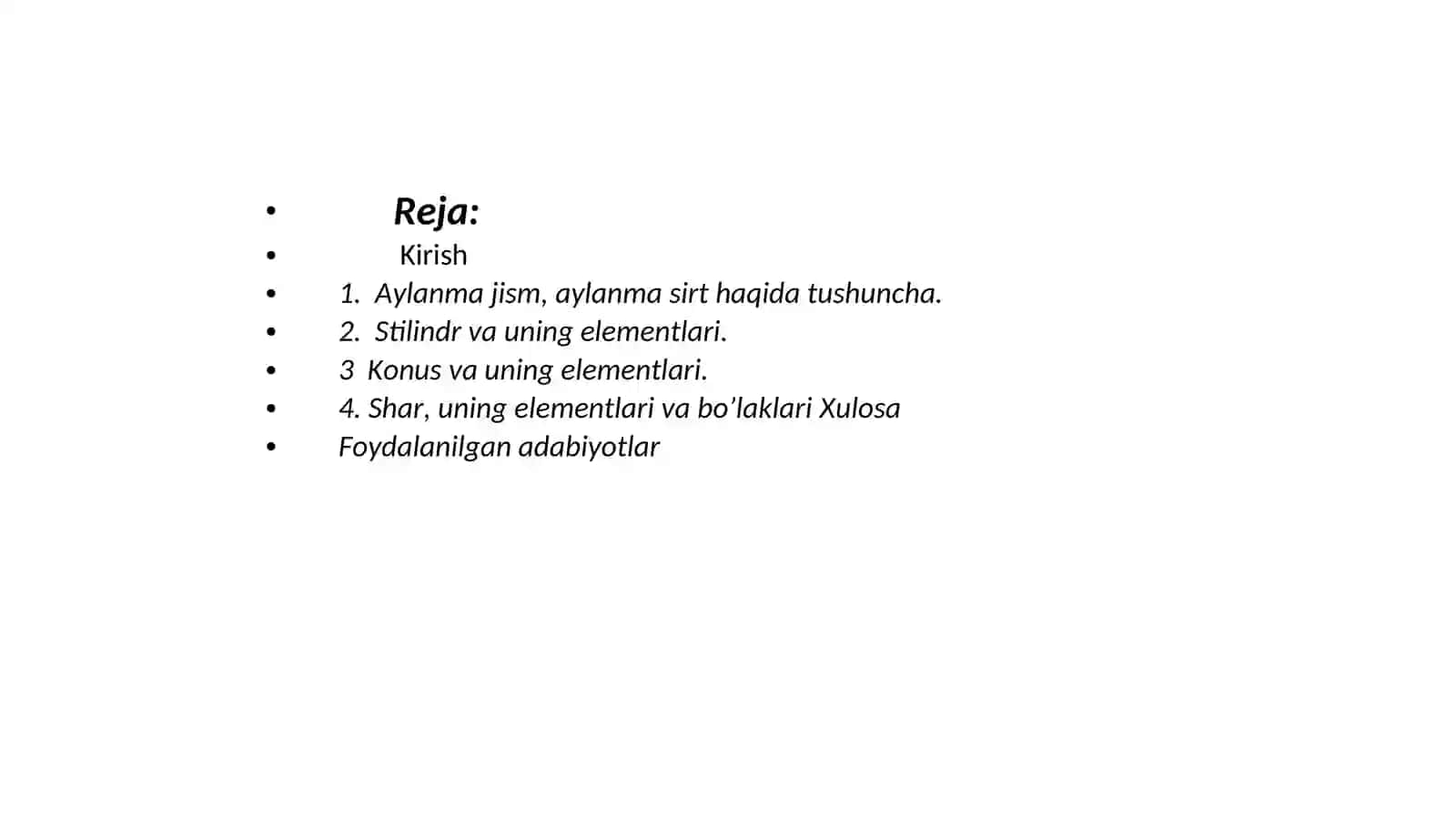 Aylanma jismhajmi va sirtini hisoblash 2