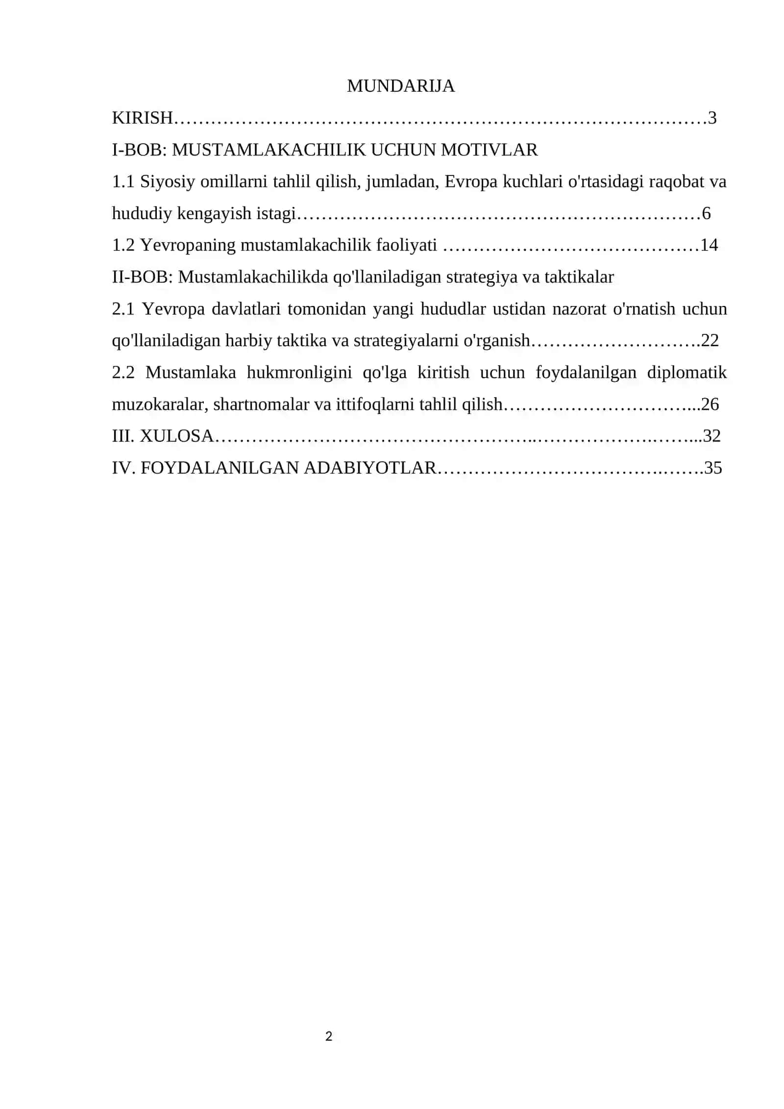 Yevropa davlatlarining mustamlakalar uchun kurashi (XVIII- asrda) 2