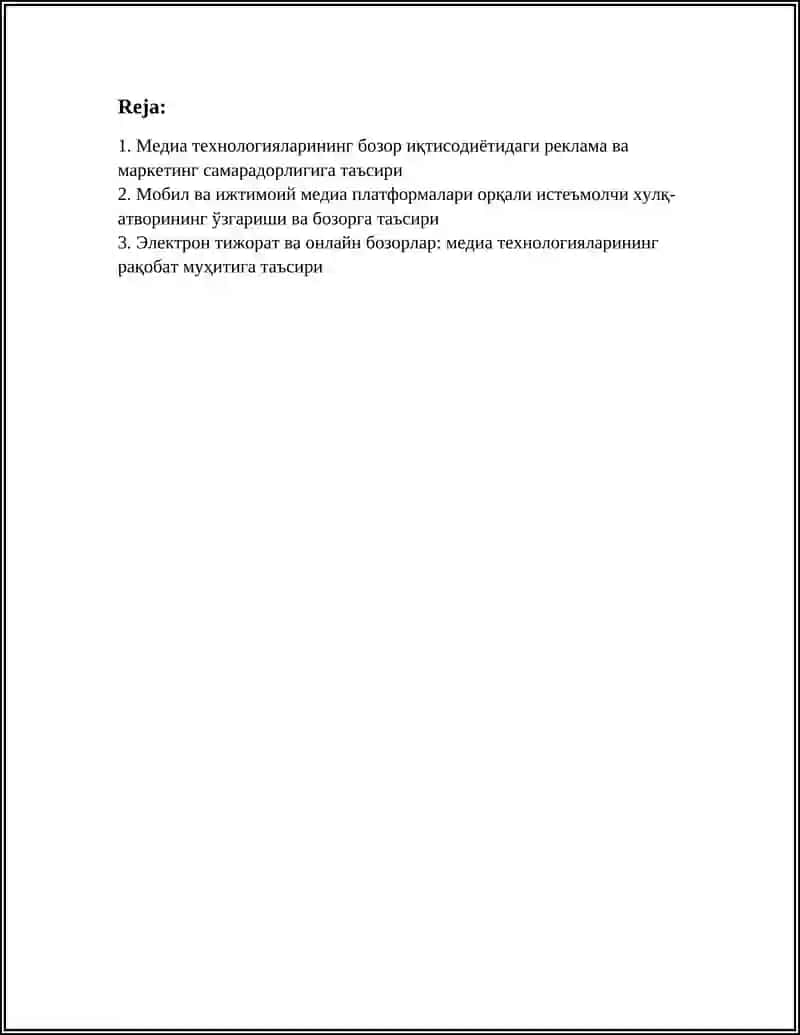 БОЗОР ИКТИСОДИЁТИРИНГ МЕДИЯ ТЕПОЛОГИЯСИ ТАСИРИ 2