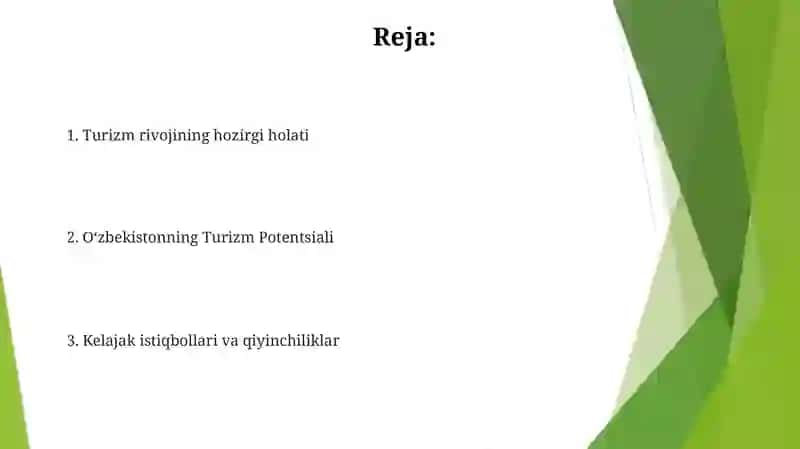 O'zbekiston turizmni rivojlantirish va uning istiqbollari 2