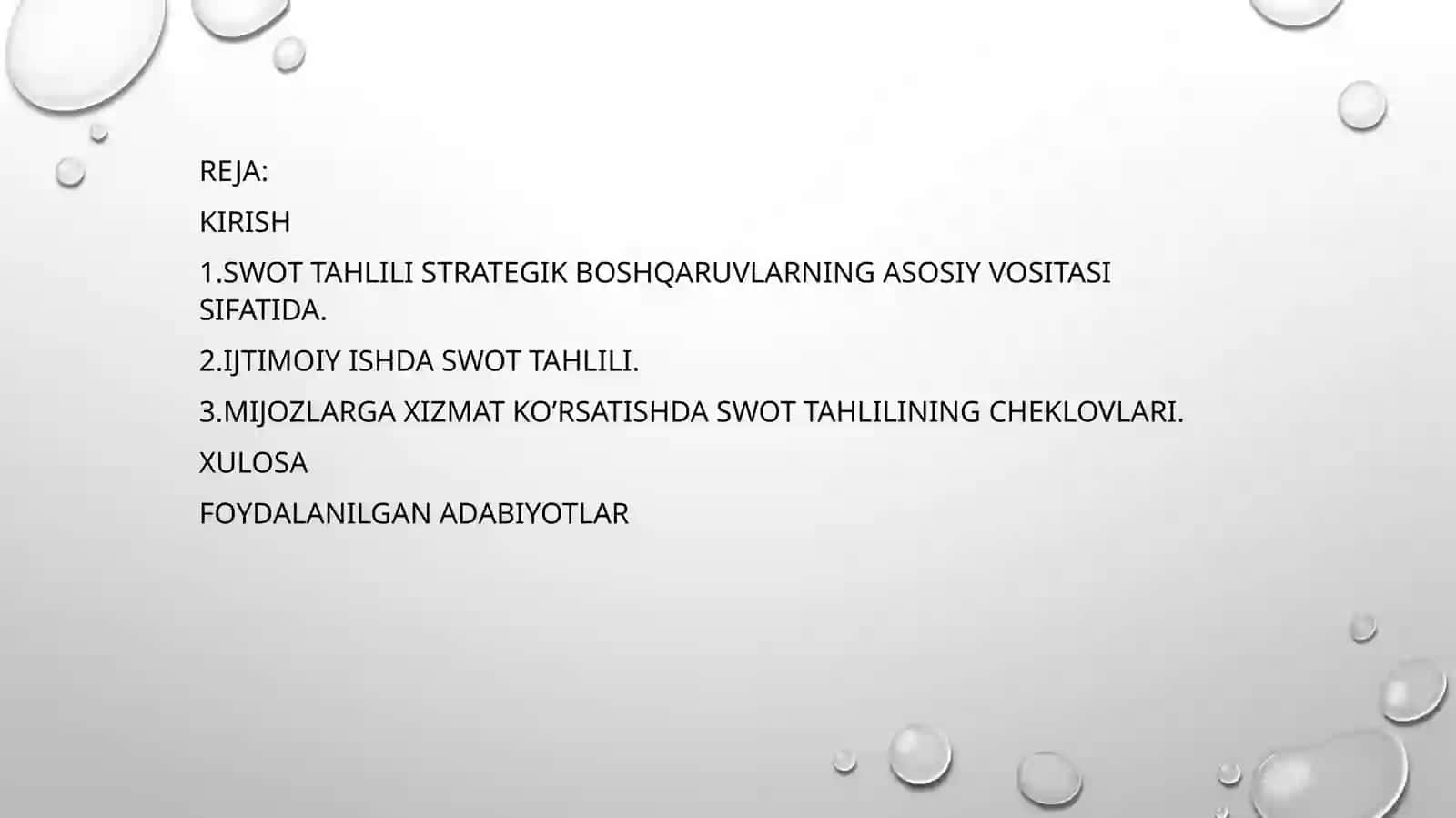 ijtimoiy xizmatlarni boshqarish va xodimlar faoliyatini muvofiqlashtirishda ‘’SWOT’’ tahlilini qo’llash 2