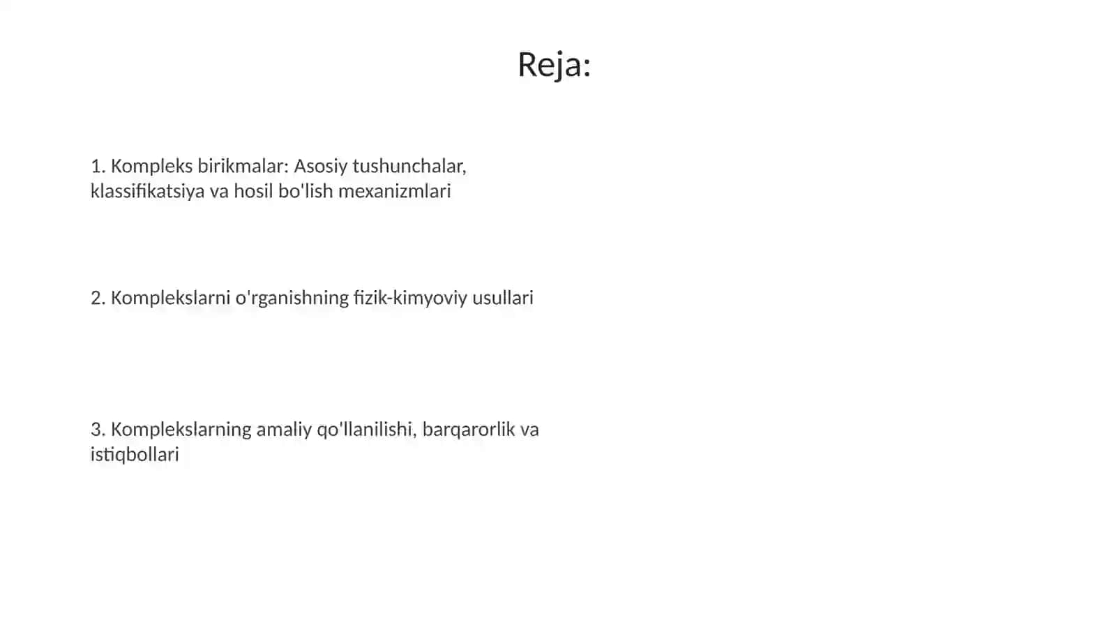 Fizik kimyoviy usullar bn komplekslar hosil bolishini organish 2