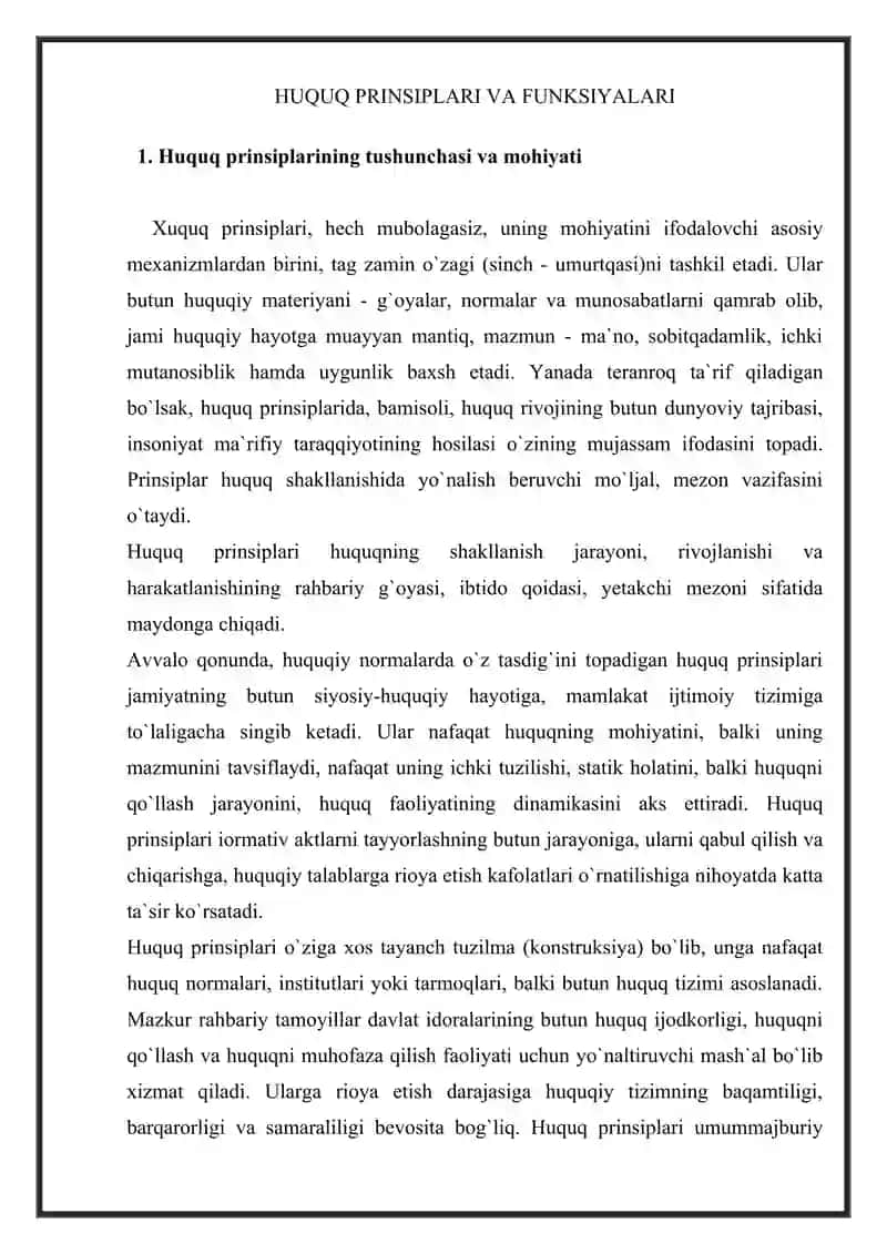Huquq prinsiplari va funksiyalari 2