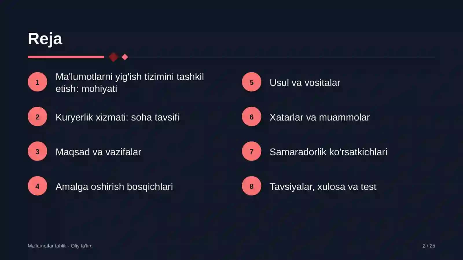 Kuryerlik xizmatida ma'lumotlarni yig'ish tizimini tashkil etish 2