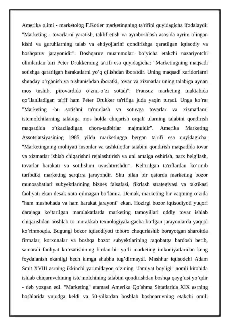 Marketing Tadbirlari Kompleksi va Ularning Mohiyati 2