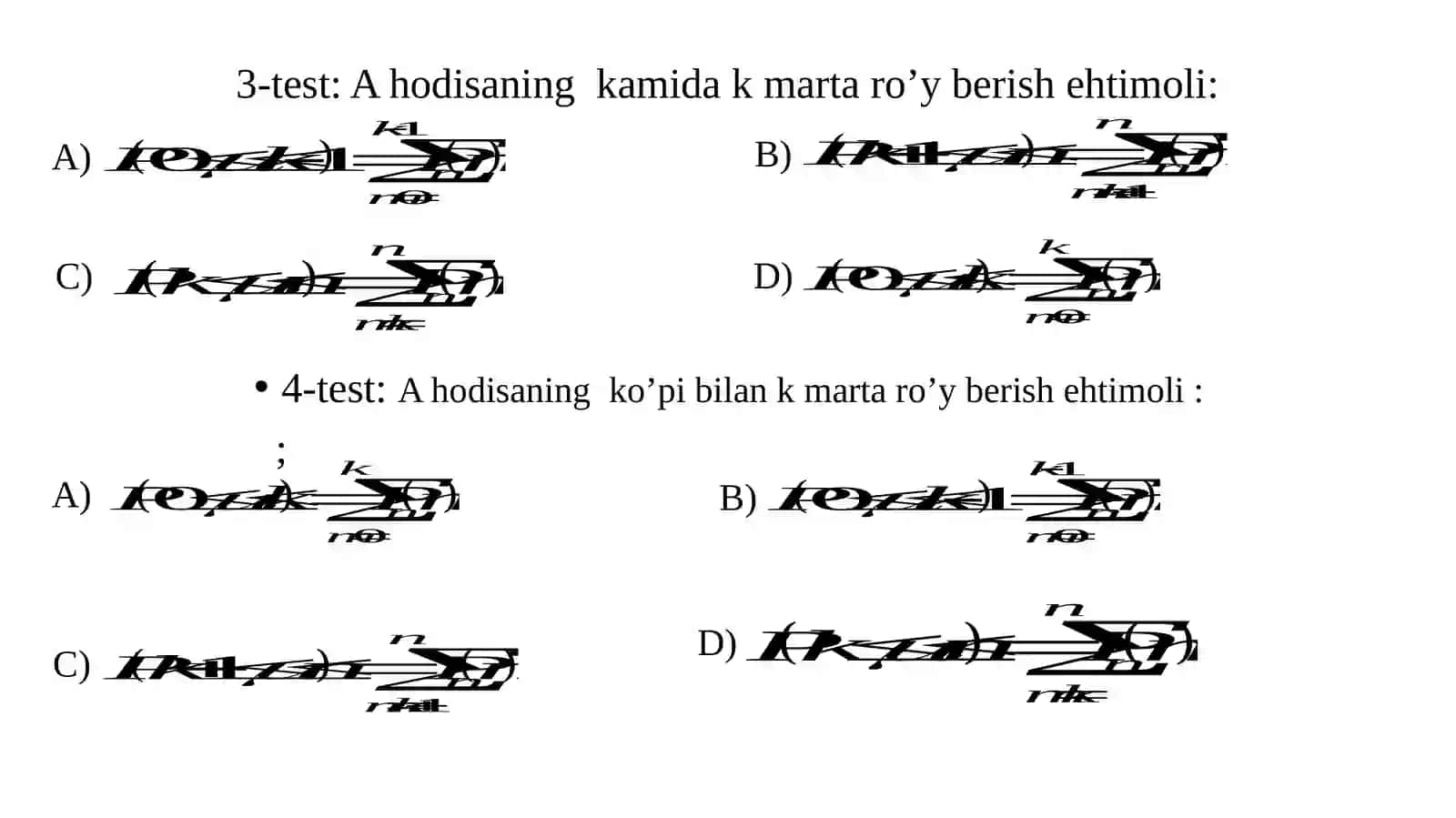 Testlar 2