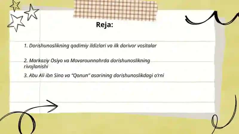 Dorishunoslik tarixi va takomili 2