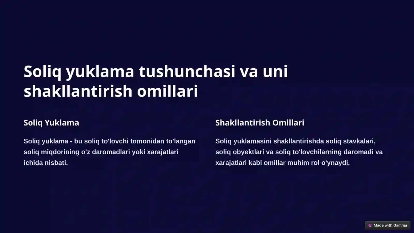 Soliq yukini hisoblash 2