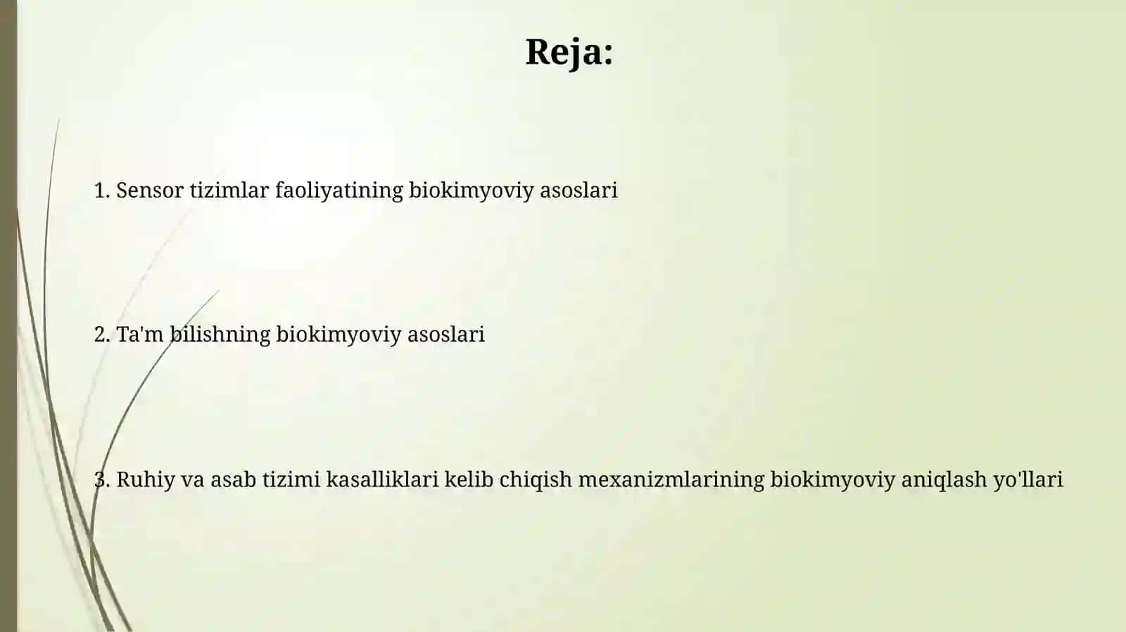 Sensortizimtambilishningbiokimyoviyasosiruhiyasabtizimikasalligikelibchiqishmexanizmi 2