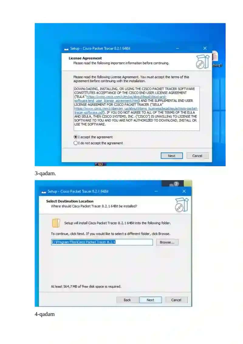 Cisco Packet Tracer dasturini oʻrnatish 2