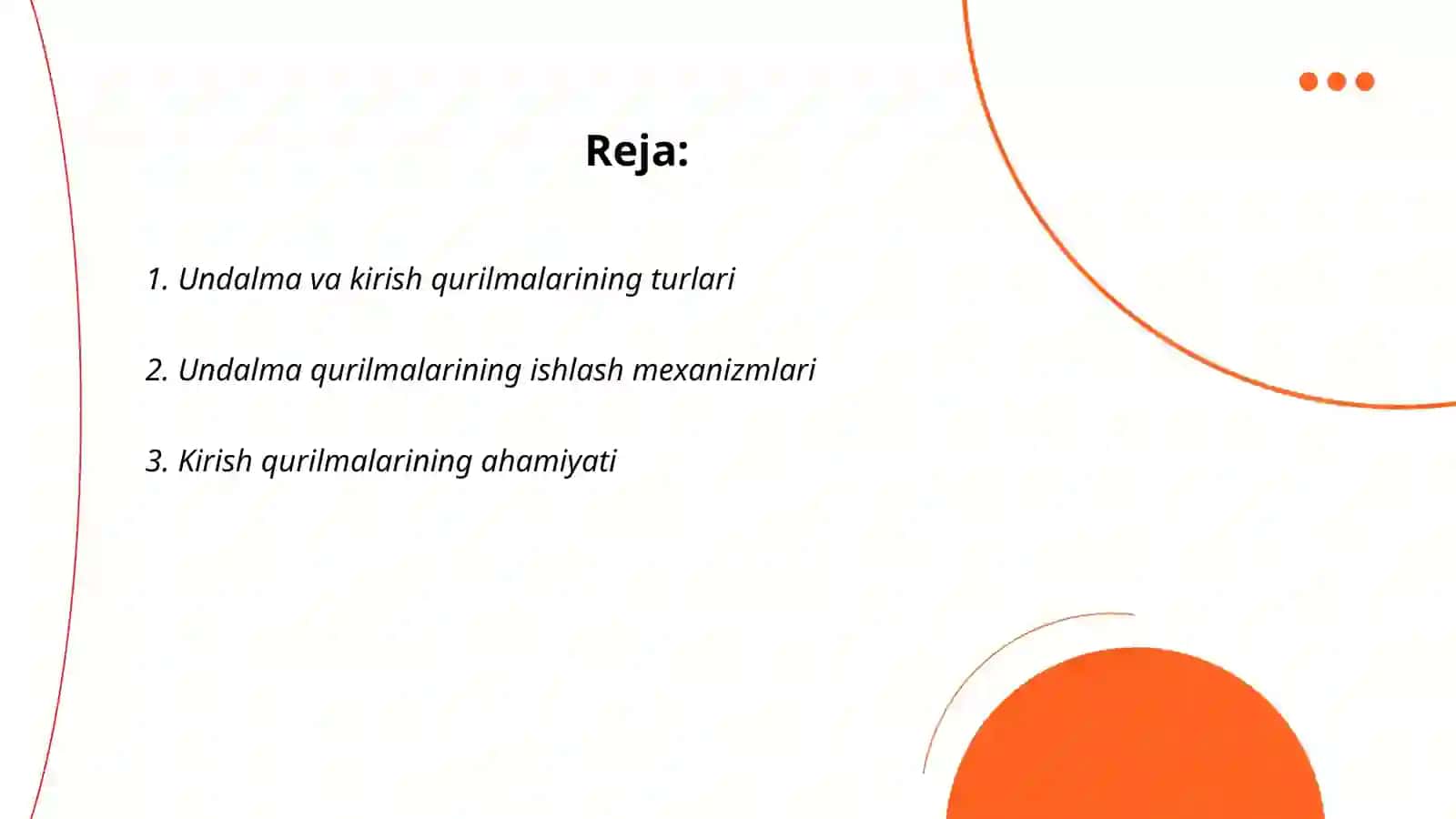 Undalma va kirish qurilmalar 2