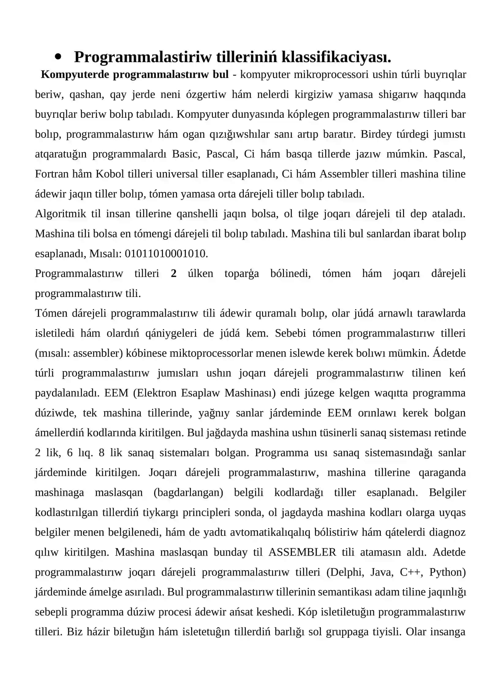 Programmalastırıw tilleri hám olardıń múmkinshilikleri (C++ tili). C++ tilinde sızıqlı jaravonlarni programmalastırıw 2
