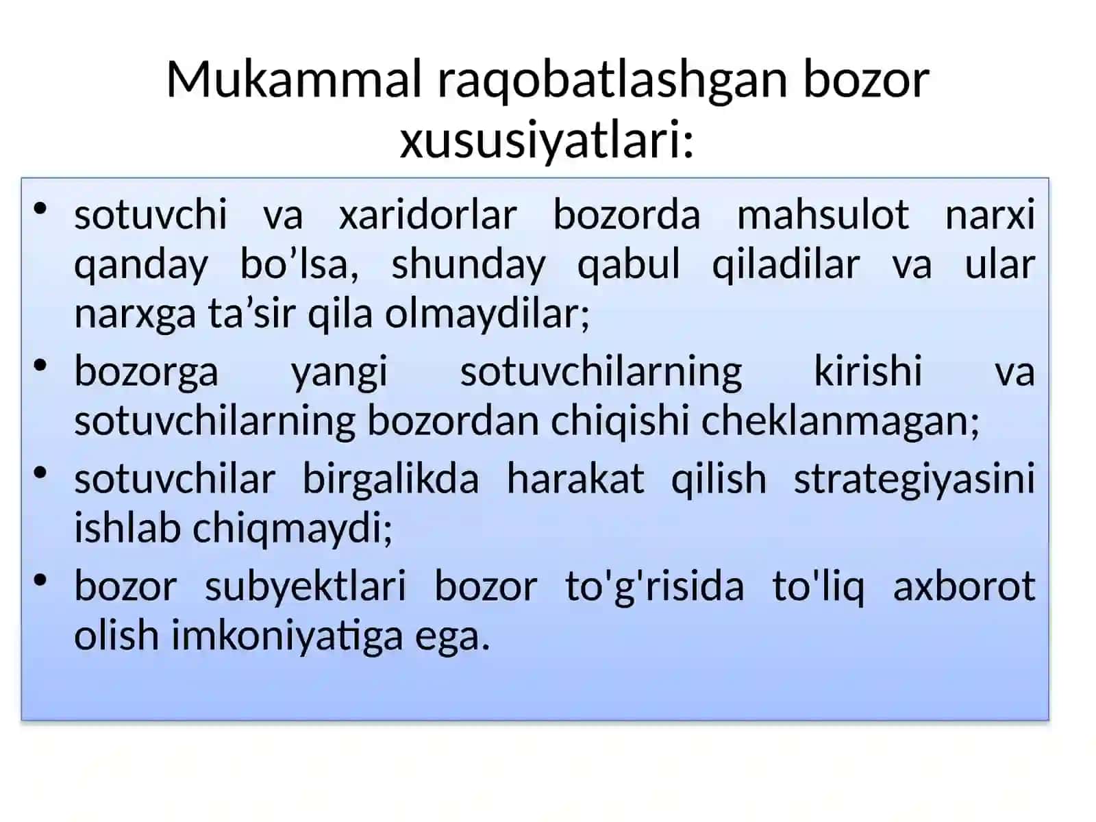 Mukammal raqobatlashgan bozorda 2