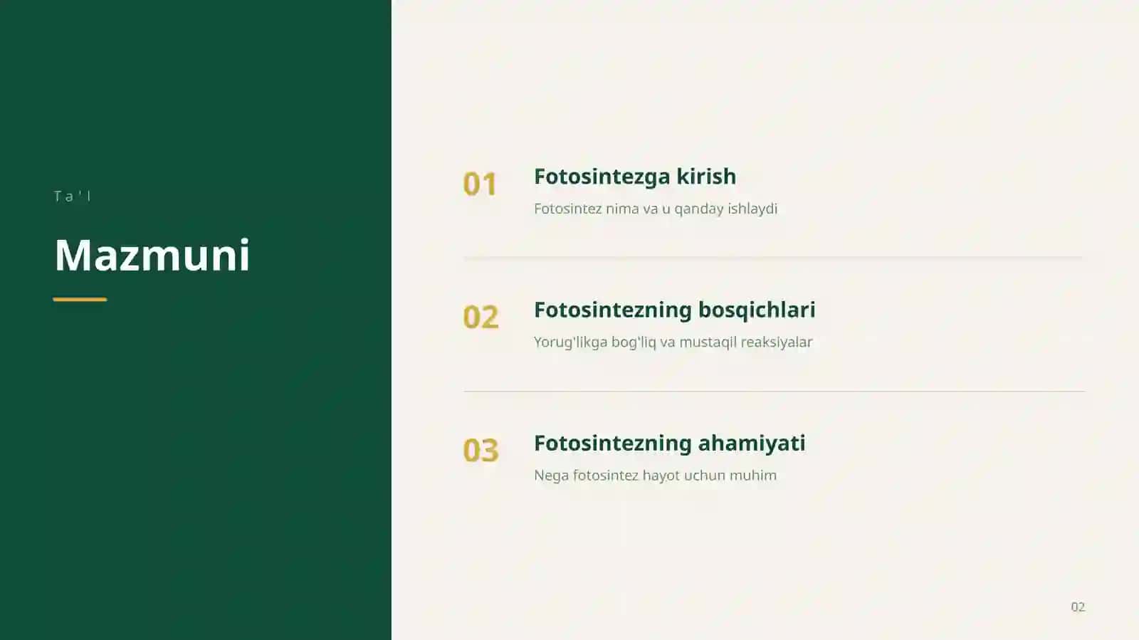 FOTOSINTEZ — TABIATNING ENG BUYUK “ZAVODI” 2