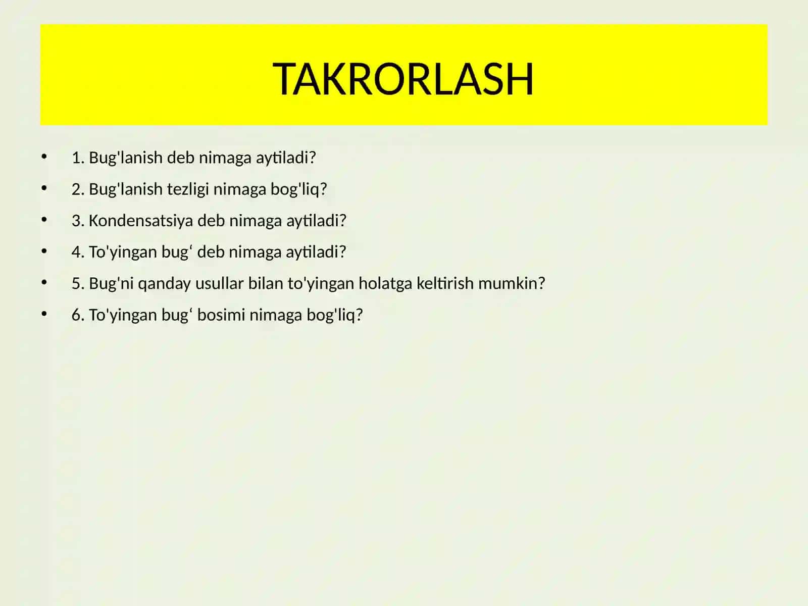Fizika - Havo namligi (10-sinf) 2