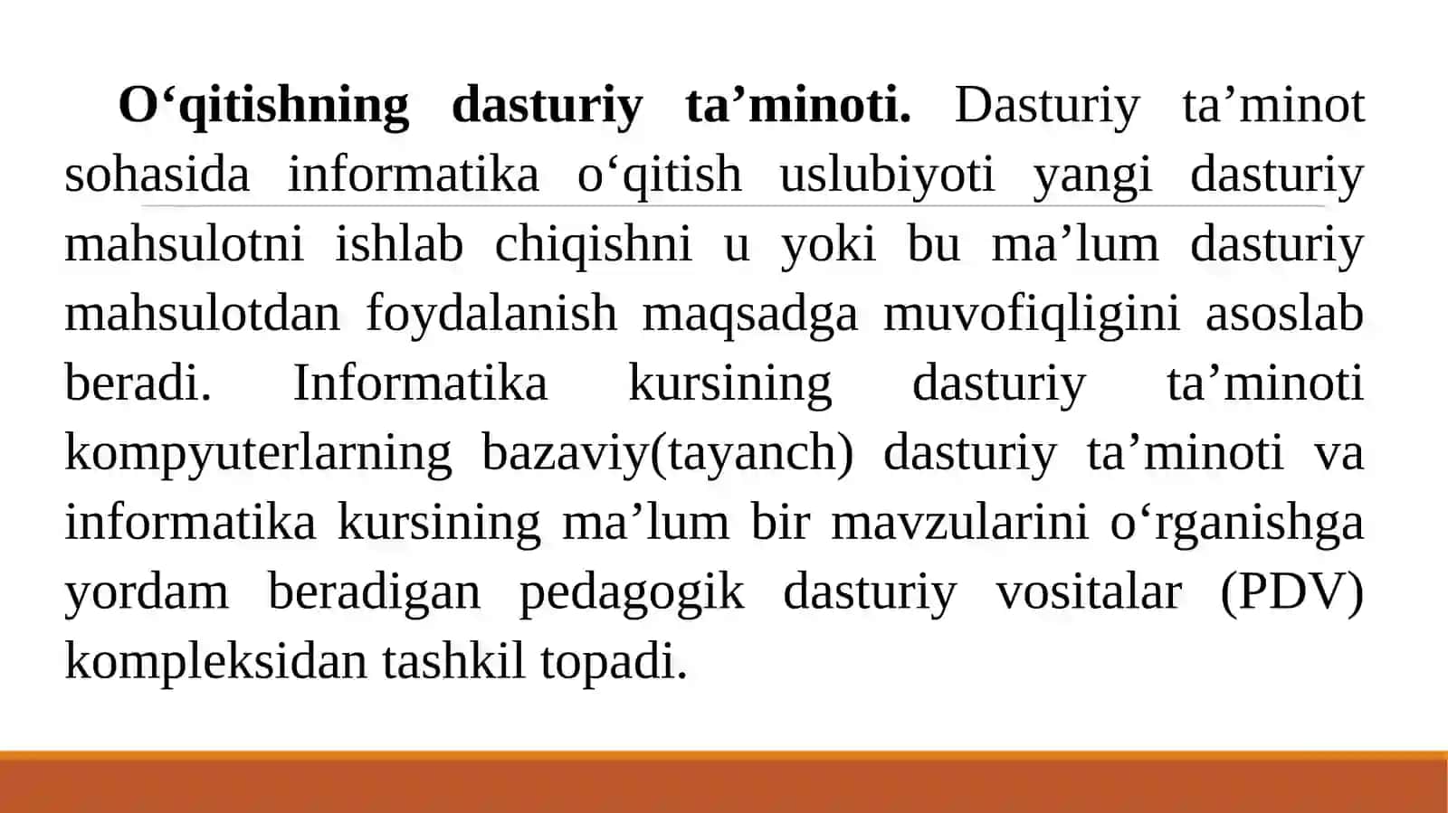 O'qitishning dasturiy ta'minoti 2