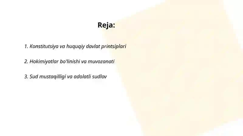 Qonun ustuvorligini ta‘minlashning demokratik asoslari 2