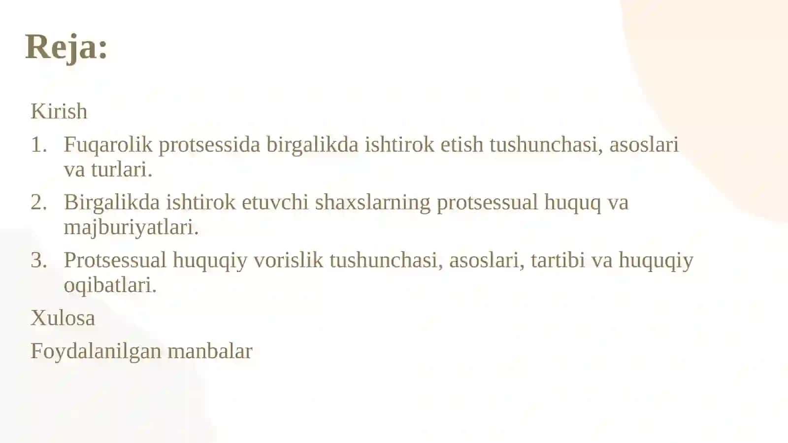 Fuqarolik protsessida birgalikda ishtirok etish va protsessual huquqiy vorislik 2