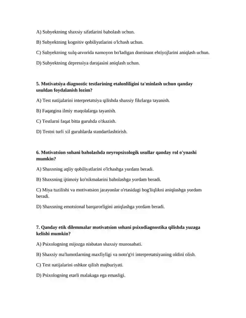 Shaxsning mativatsion soxasi psixadiagnostikasi 2