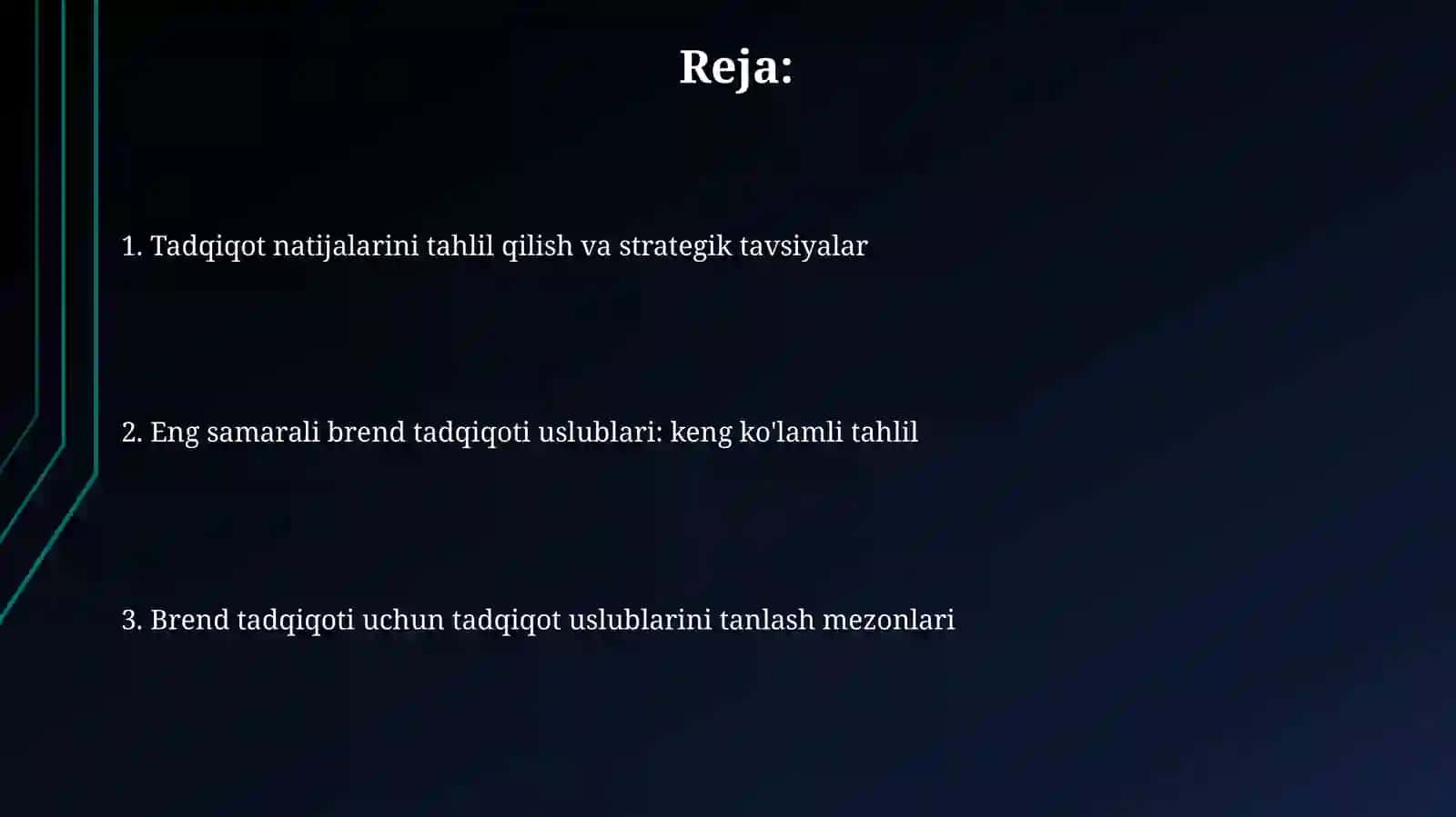 Brendni tadqiq qilishga qanday marketing tadqiqotlaridan foydalanishni taklif etasiz va nima uchun 2