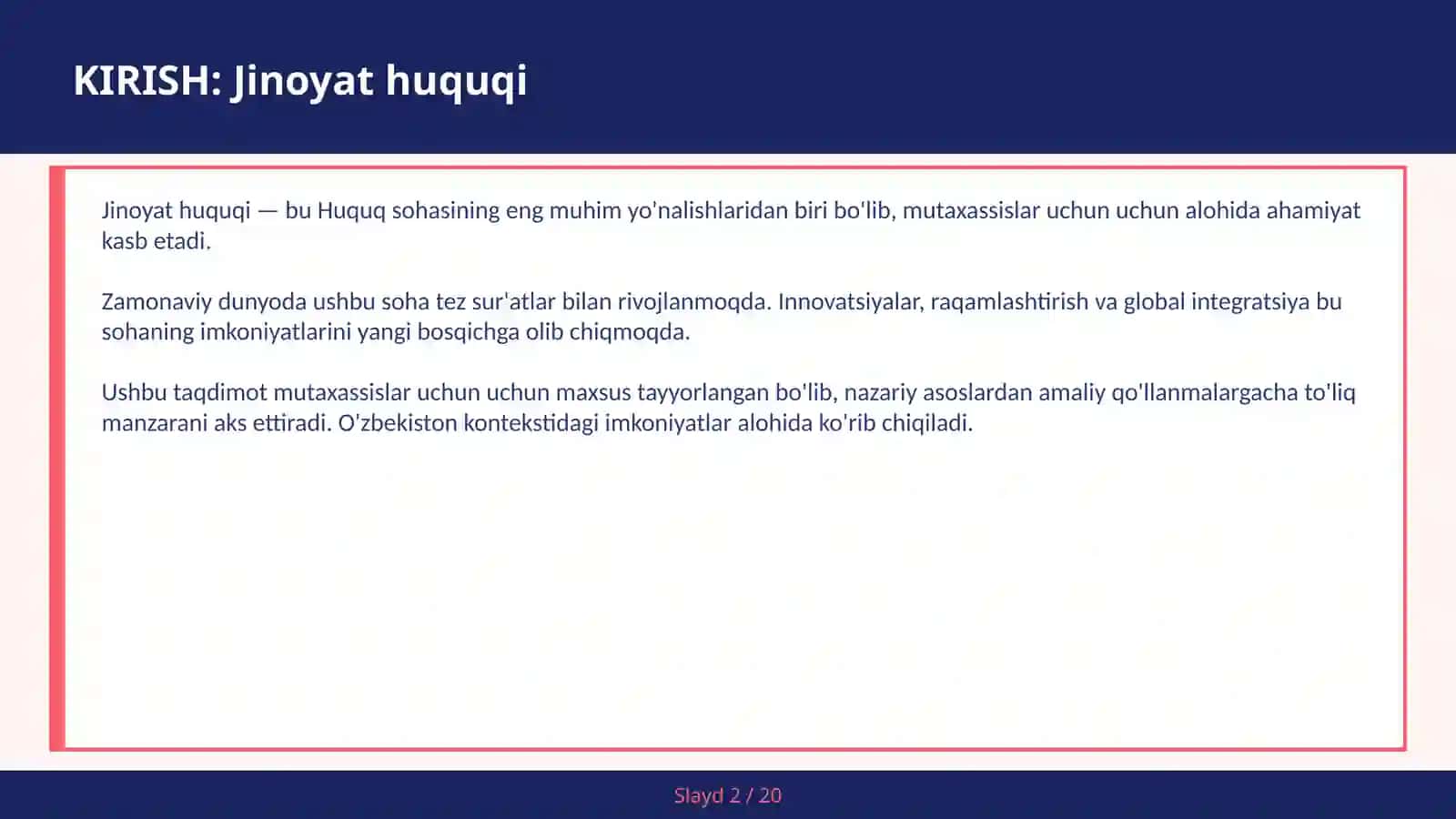 Jinoyat huquqi 2