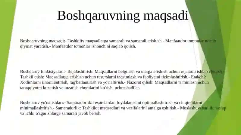 Boshqaruv Maqsadi Va Funksiyalari 2