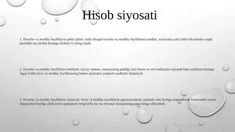 Buydjet Tashkilotlarida Tovar Moddiy Zaxiralarining Kirimi Hamda Xisobdan Chiqarishi Hisobi 2