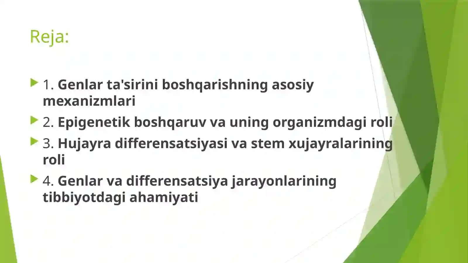 Genlar ta'sirini boshqarishning asosiy mexanizmlari 2