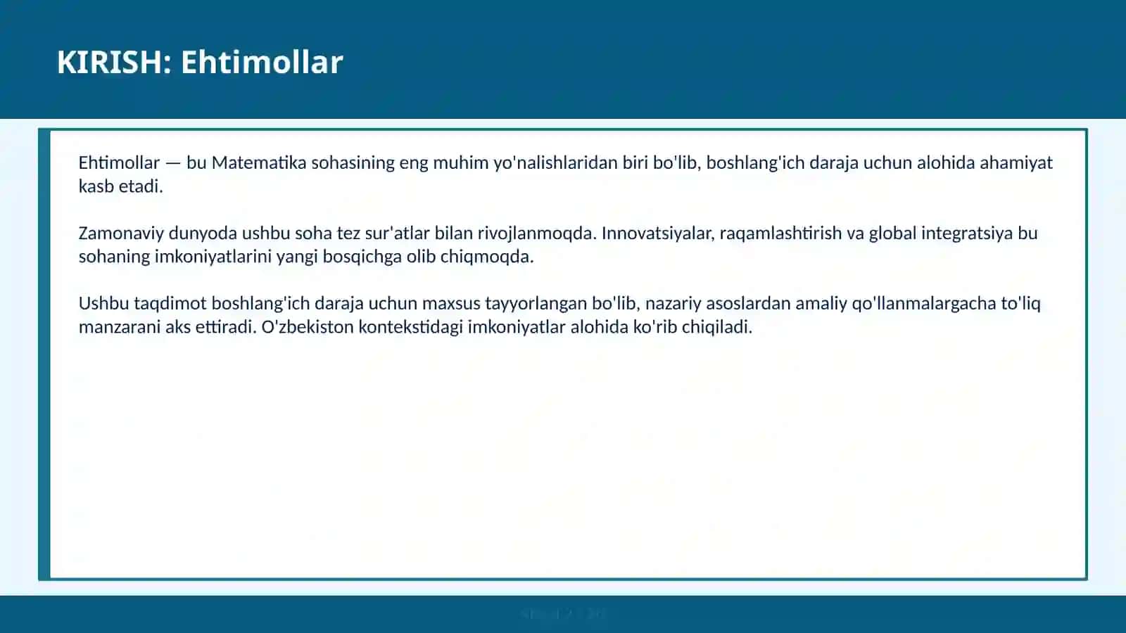Ehtimollar 2