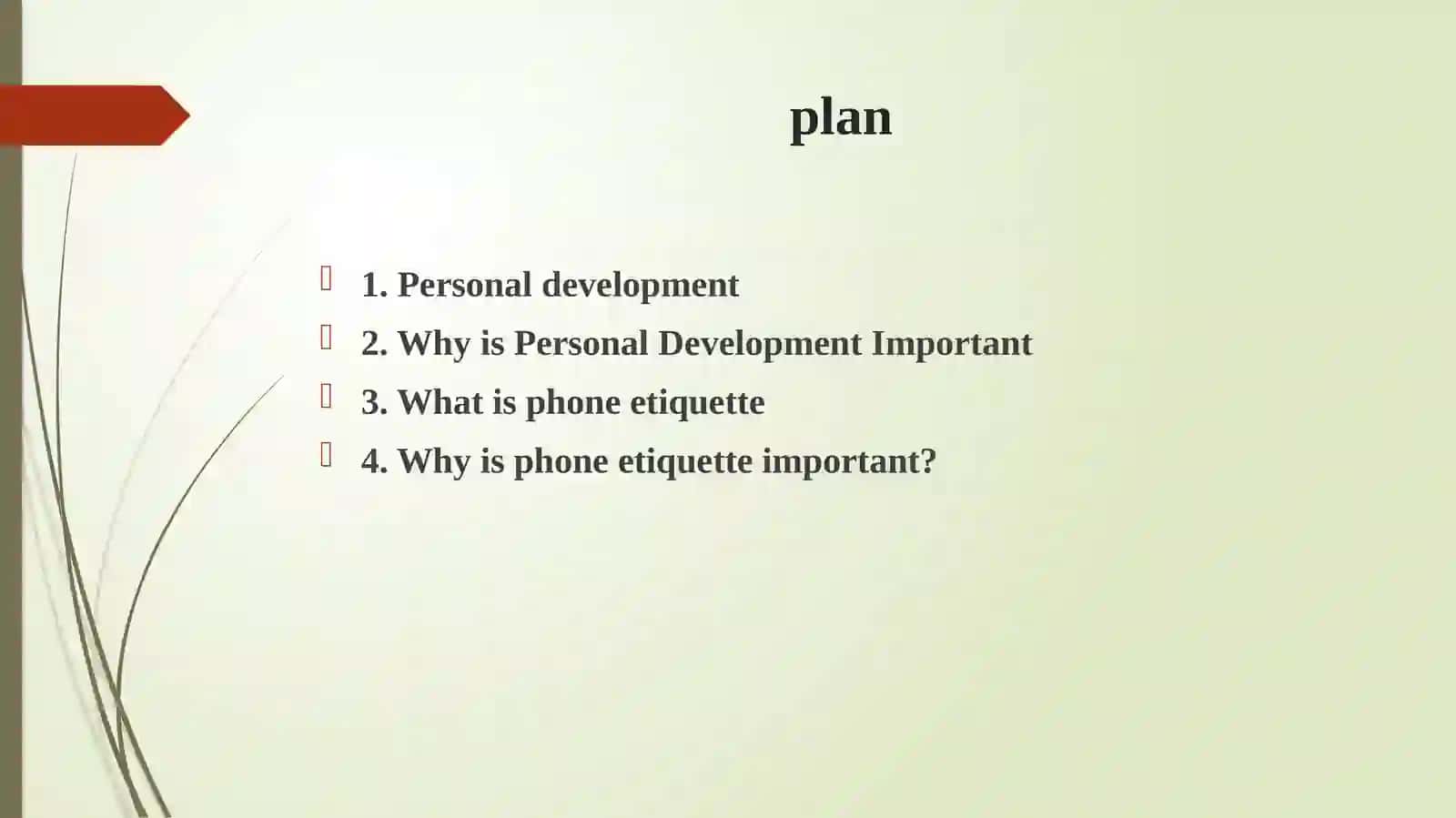 Personal development. Telephone manner 2
