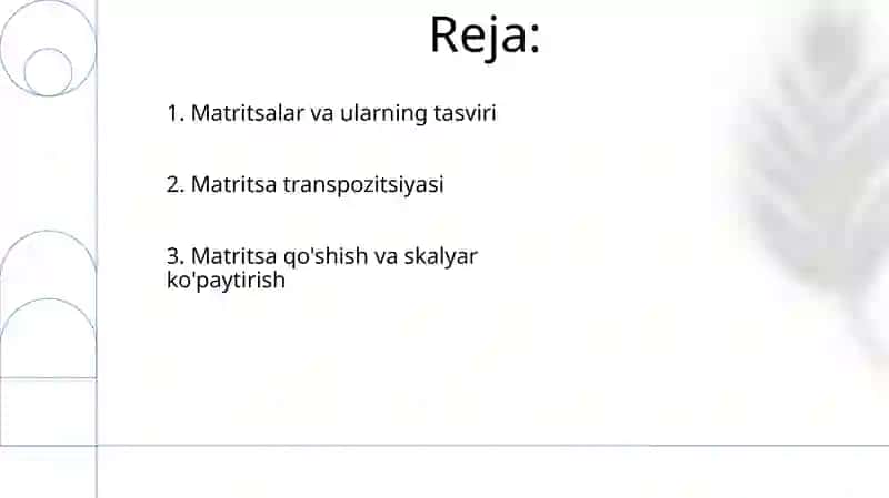 Matritsalar va ular ustida amallar 2