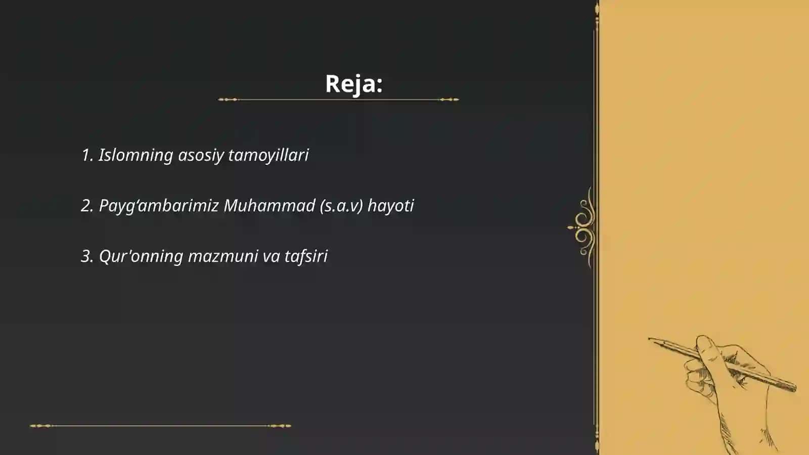 Islomning asosiy tamoyillari 2