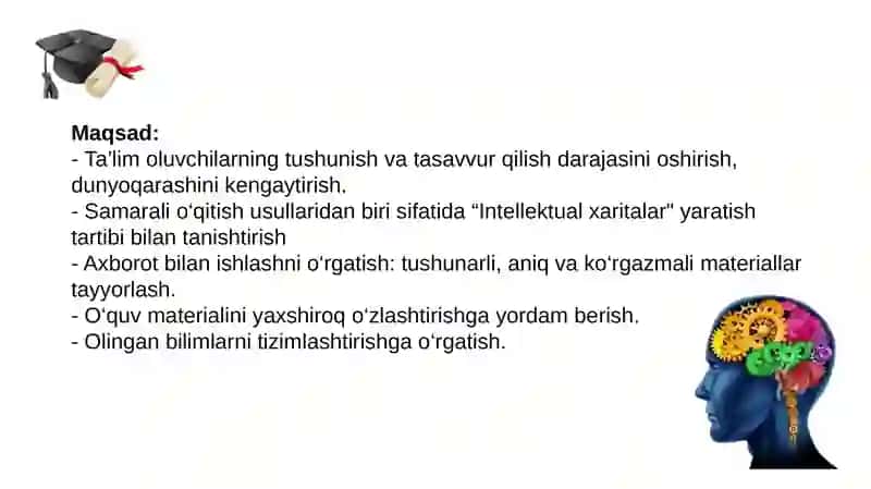 TA’LIMIY JARAYONDA INTELLEKT-XARITALARDAN FOYDALANISH 2