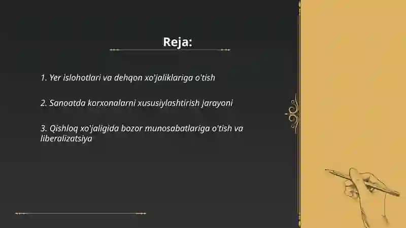 Mustaqillik yillarida qishloq xo'jaligi va sanoat sohasidagi o'zgarishlar 2
