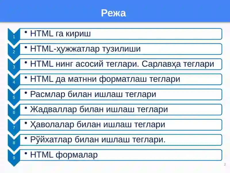 HTMLтіліге кіругу 2