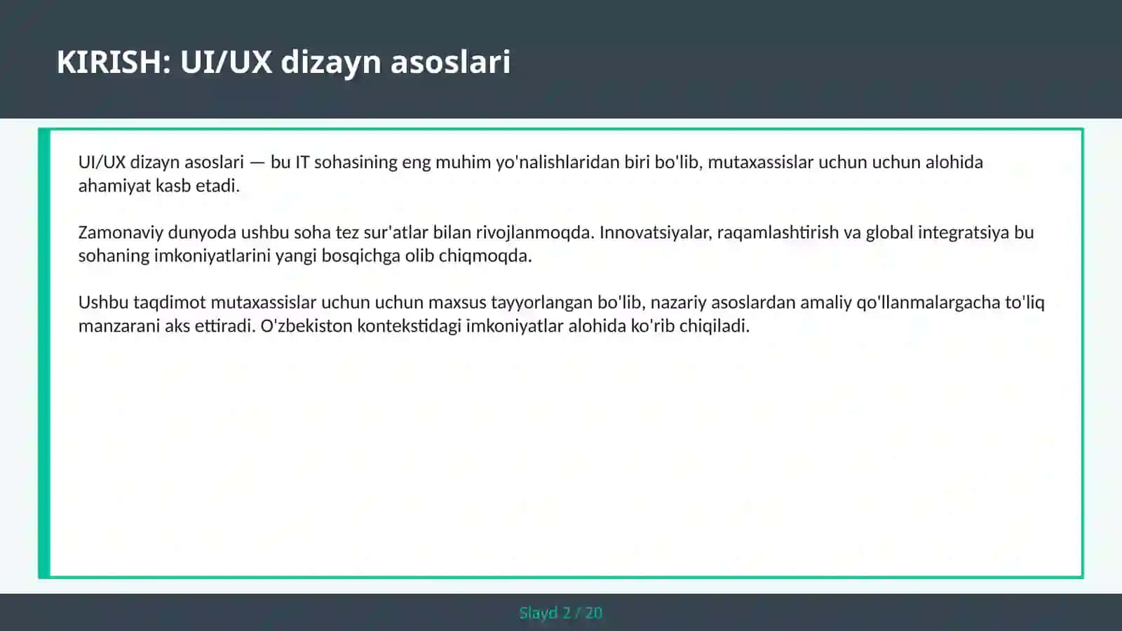 UI/UX DIZAYN ASOSLARI 2