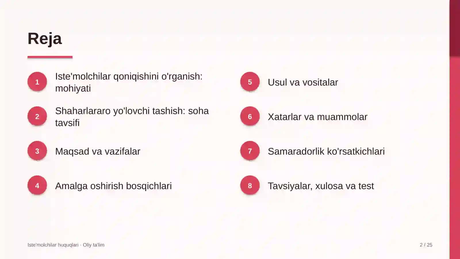 shaharlararo yo'lovchi tashishda iste'molchilar qoniqishini o'rganish 6549 2