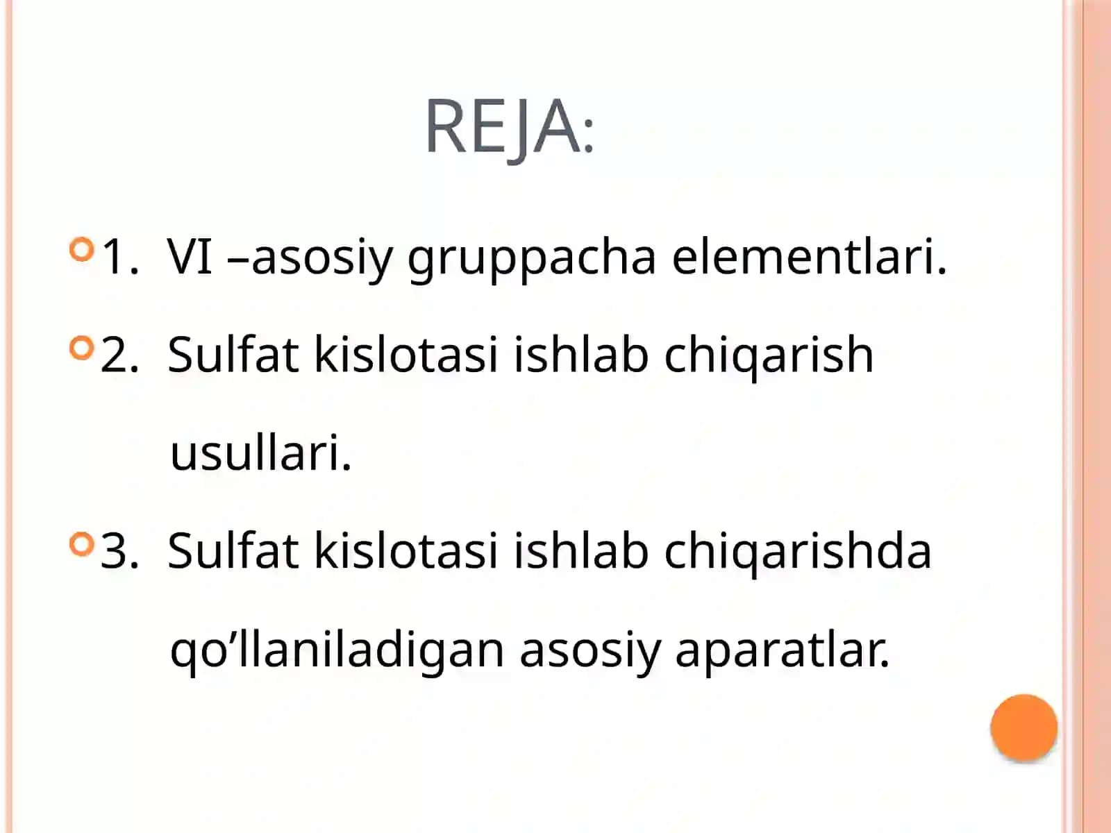 VI –asosiy gruppacha elementlari 2