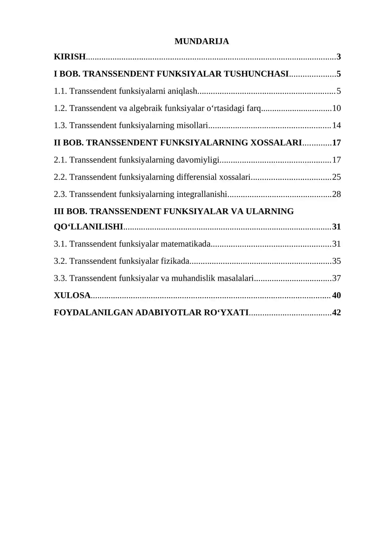 Matematik analiz FANIDAN TAYYORLAGAN KURS ISHI 2