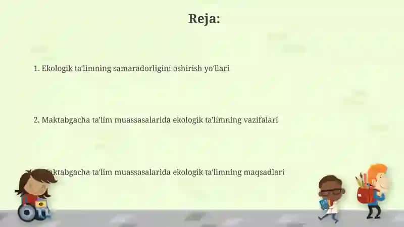 Maktabgacha talim tashkilotlarida ekologik tarbiya berishning maqsad va vazifalari 2