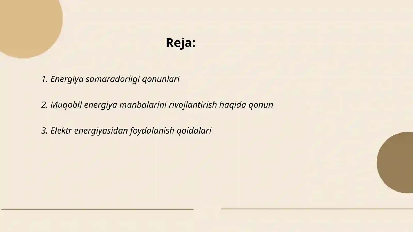 Energiyani tejashga doir qonunlar va normativ hujjatlar 2