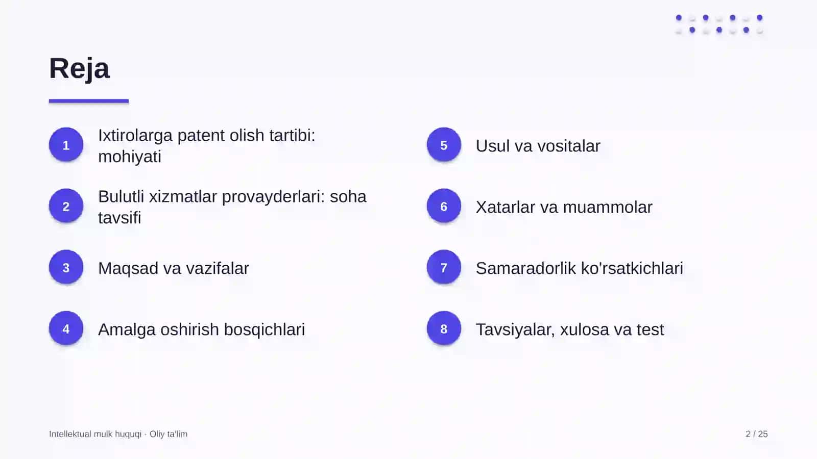Bulutli xizmatlar provayderlarida ixtirolarga patent olish tartibi 2
