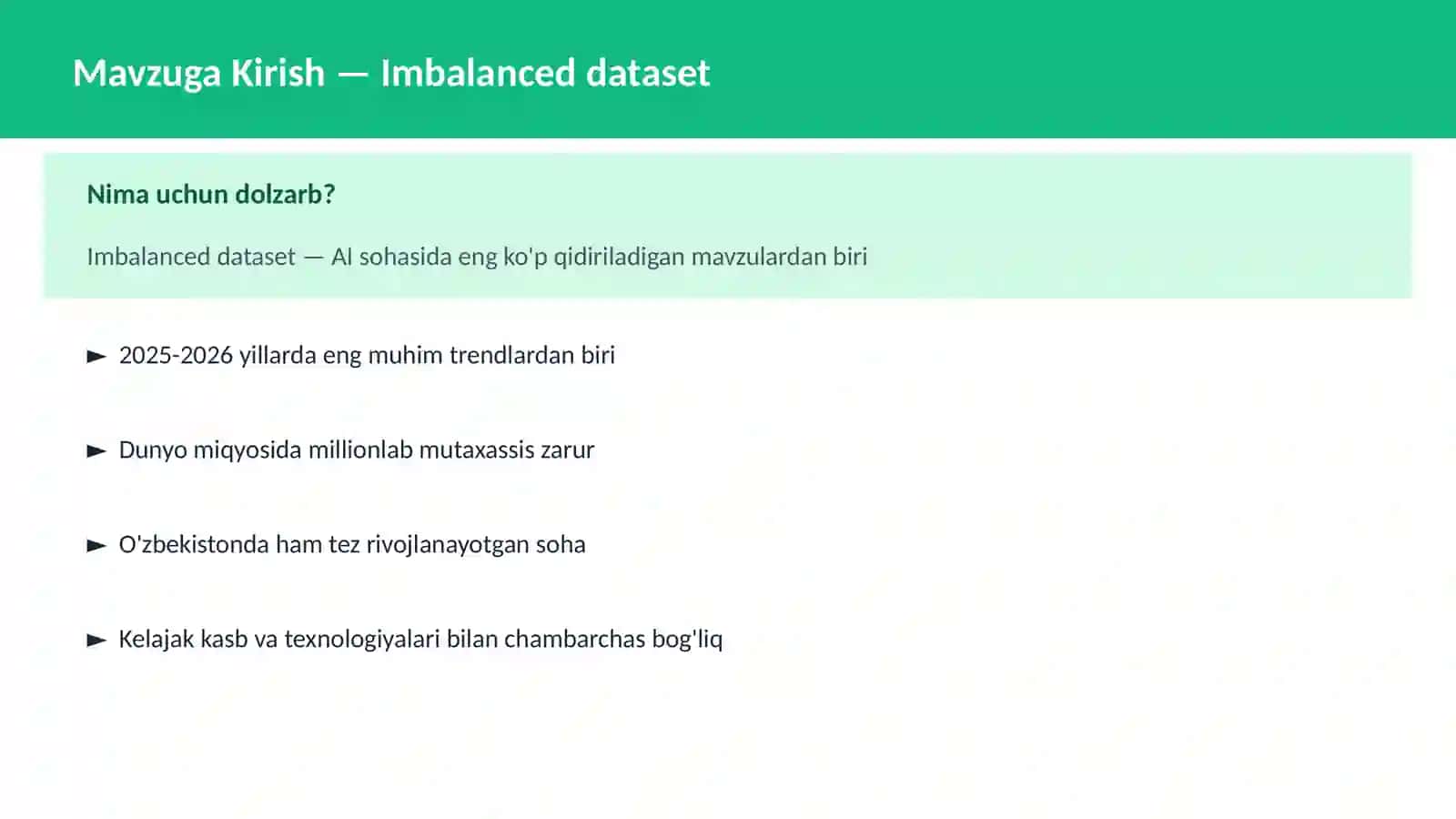 Imbalanced dataset 2