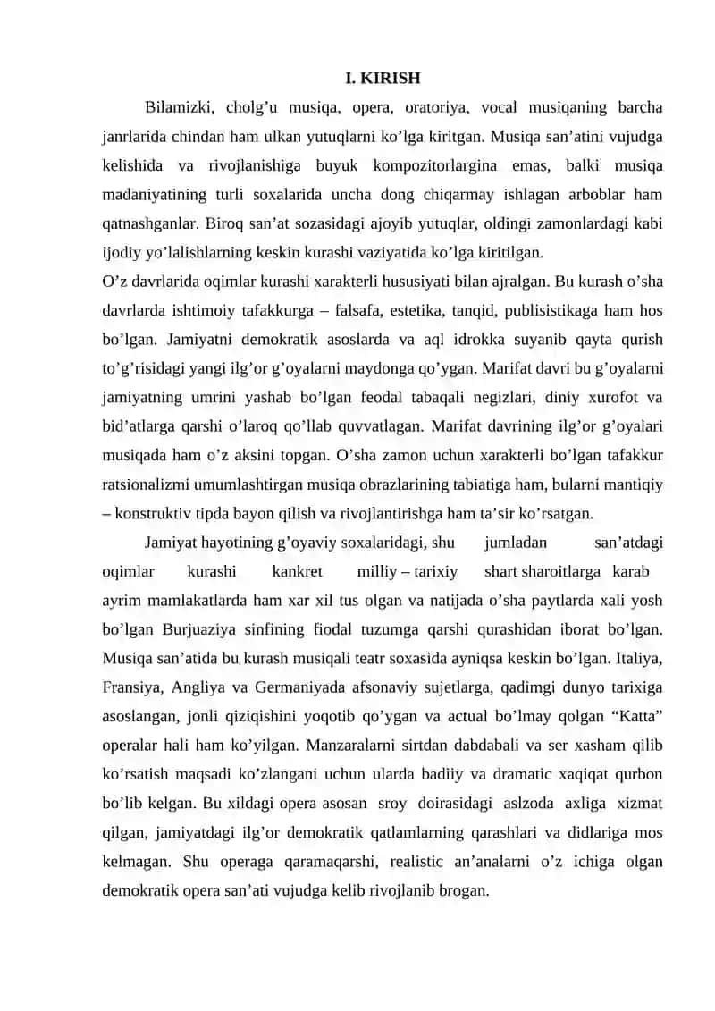 Yozef Gaydn “Yil fasllari”  va “Dunyo yaratilishi” asarlaridan parchalar ijro etish 2