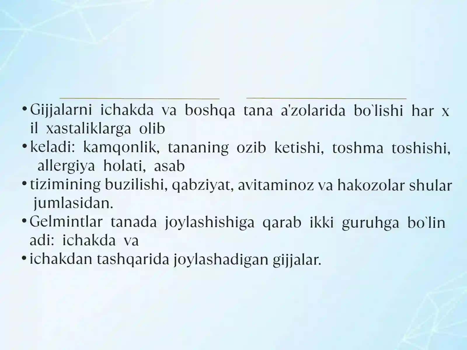 Gijjaga qarshi vositalar 2
